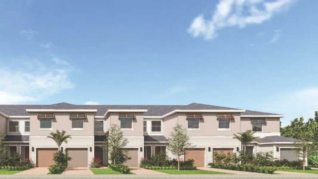 Representative exterior photo of a completed home built from the Chelsi by D.R. Horton in Edgestone, West Palm Beach, FL (Image 1). Representative exterior photo of a completed home built from the Chelsi by D.R. Horton in Edgestone, West Palm Beach, FL (Image 1).
