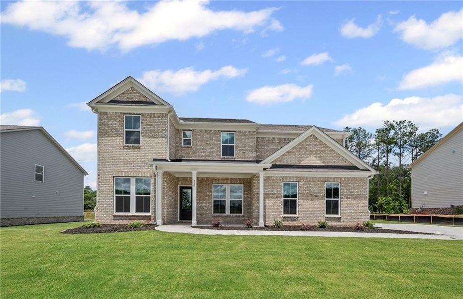 Front exterior of a new home in Anderson Point Estates, McDonough, GA, highlighting curb appeal (Image 19).