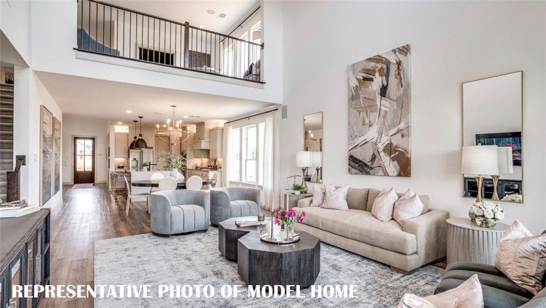 Spacious family rooms in outstanding open concept floor plans are waiting for you in Watson Branch!  REPRESENTATIVE PHOTO