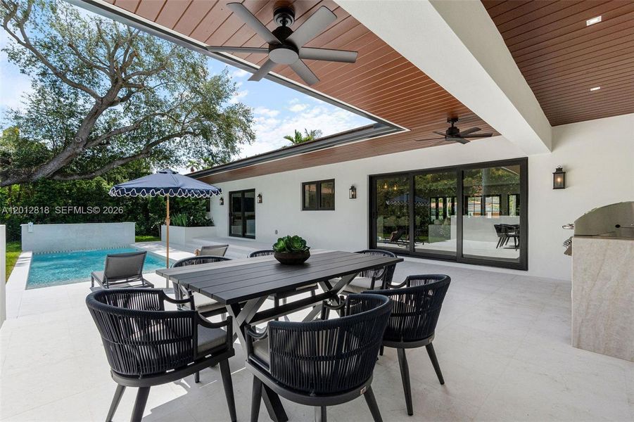 Exterior details and patio area of a home in , Coral Gables (Image 3). Exterior details and patio area of a home in , Coral Gables (Image 3).