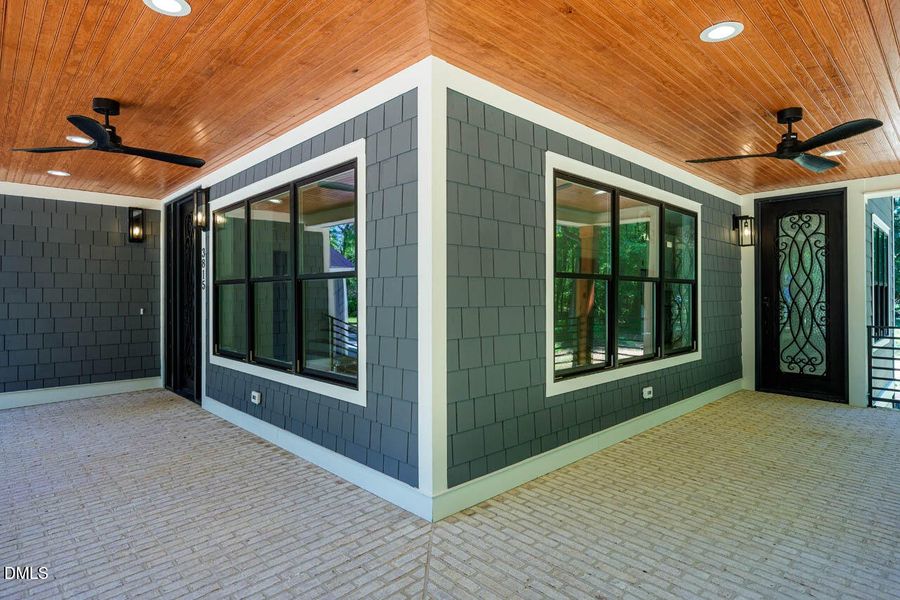 Front porch corner shot with both doors