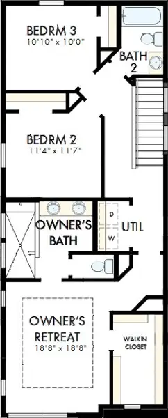 2D floor plan layout of this home in NoVi Chatham Park - The Mews Collection, Pittsboro, NC (Image 3). 2D floor plan layout of this home in NoVi Chatham Park - The Mews Collection, Pittsboro, NC (Image 3).