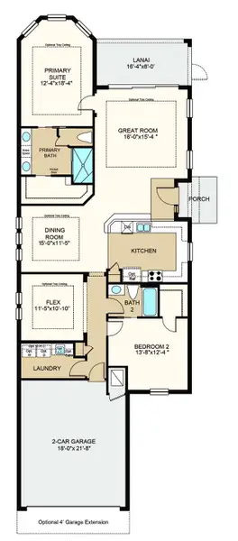 2D floor plan layout of this home in Esplanade at Wiregrass Ranch, Wesley Chapel, FL (Image 2). 2D floor plan layout of this home in Esplanade at Wiregrass Ranch, Wesley Chapel, FL (Image 2).