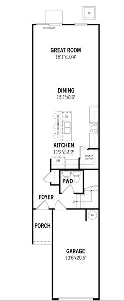 2D floor plan layout of this home in Egret Creek, Jacksonville, FL (Image 2).
