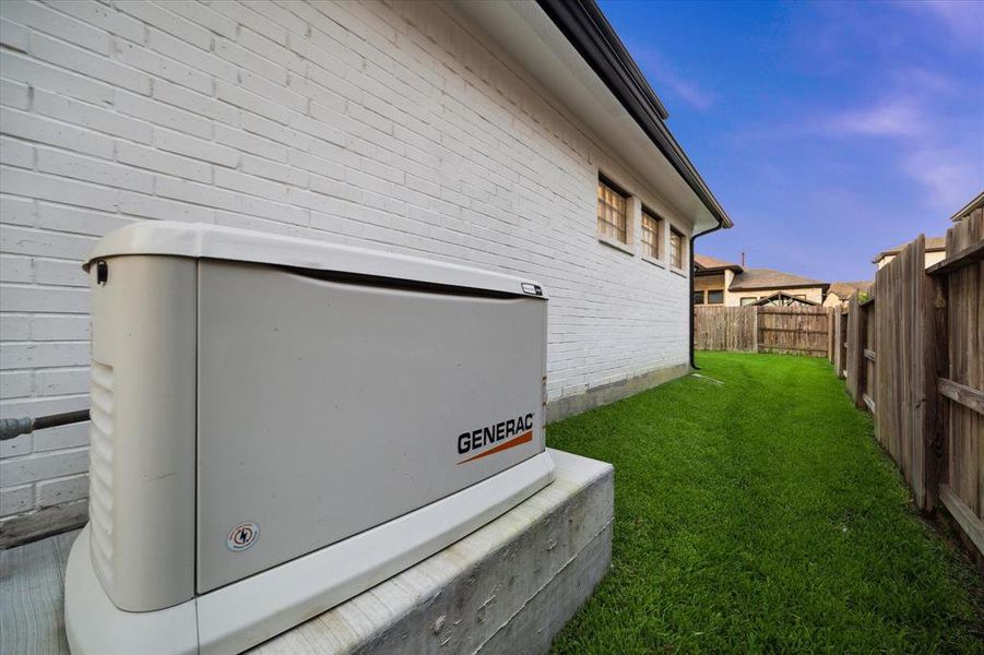 Generac 24kw whole-home generator with automatic start.