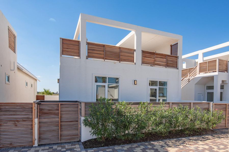 Exterior details and patio area of a home in , Port Aransas (Image 20).