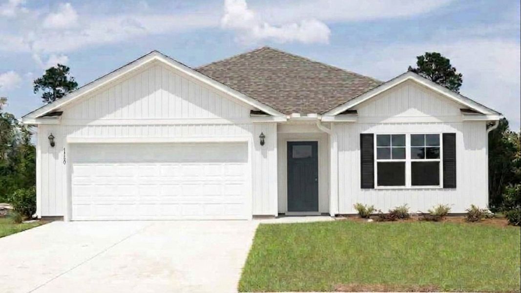 Front exterior of a new home in Merchant Point, Jacksonville, NC, highlighting curb appeal (Image 1). Front exterior of a new home in Merchant Point, Jacksonville, NC, highlighting curb appeal (Image 1).