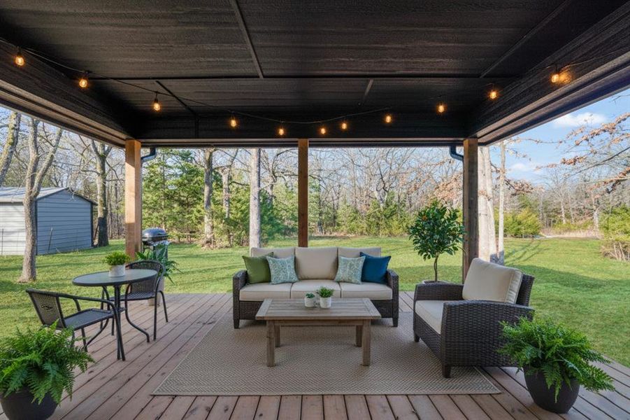 Exterior details and patio area of a home in , Powderly (Image 3). Exterior details and patio area of a home in , Powderly (Image 3).
