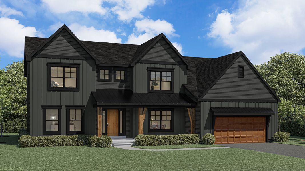 Representative exterior photo of a completed home built from the The Allen by Forbes Capretto Homes in Birdsong Estates, Orchard Park, NY (Image 17).