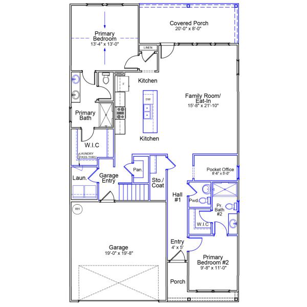 2D floor plan layout of this home in Jordan Grove, Conway, SC (Image 3).