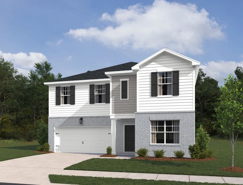 Representative exterior photo of a completed home built from the Bartlett by Ashton Woods in Ascent at Arbor Ridge, La Vergne, TN (Image 19).
