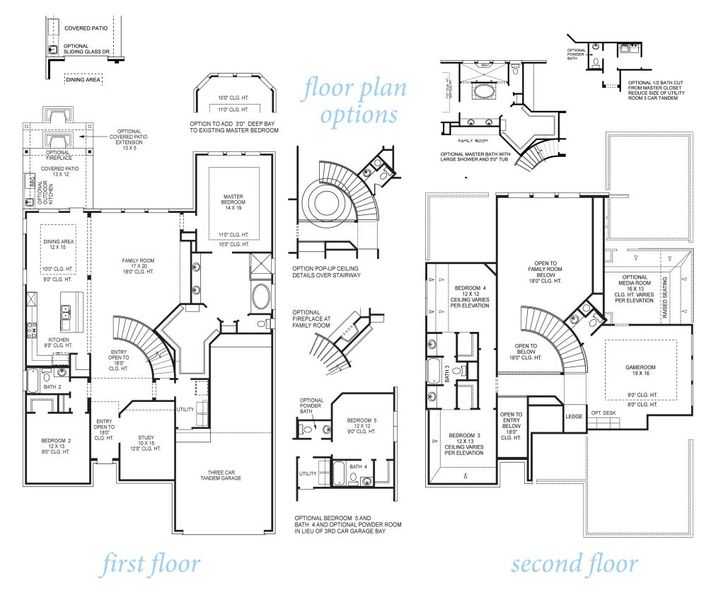 2D floor plan layout for the Meadowlark 3467 by J. Patrick Homes in Colton, Montgomery, TX (Image 2).