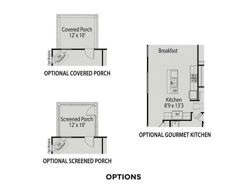 2D floor plan layout for the The Carter B by Davidson Homes LLC in Wellers Knoll, Lillington, NC (Image 4).