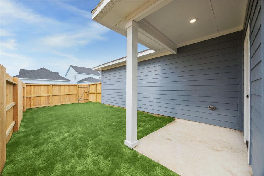 Exterior details and patio area of a home in Elyson, Katy (Image 3). Exterior details and patio area of a home in Elyson, Katy (Image 3).