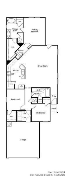 2D floor plan layout of this home in Punta Verde, Converse, TX (Image 3).