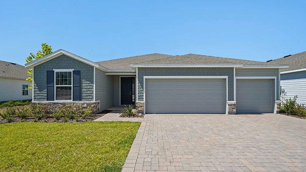 Representative exterior details of a home built from the Hawthorne by D.R. Horton in Buchanan Trails, Newberry (Image 3).