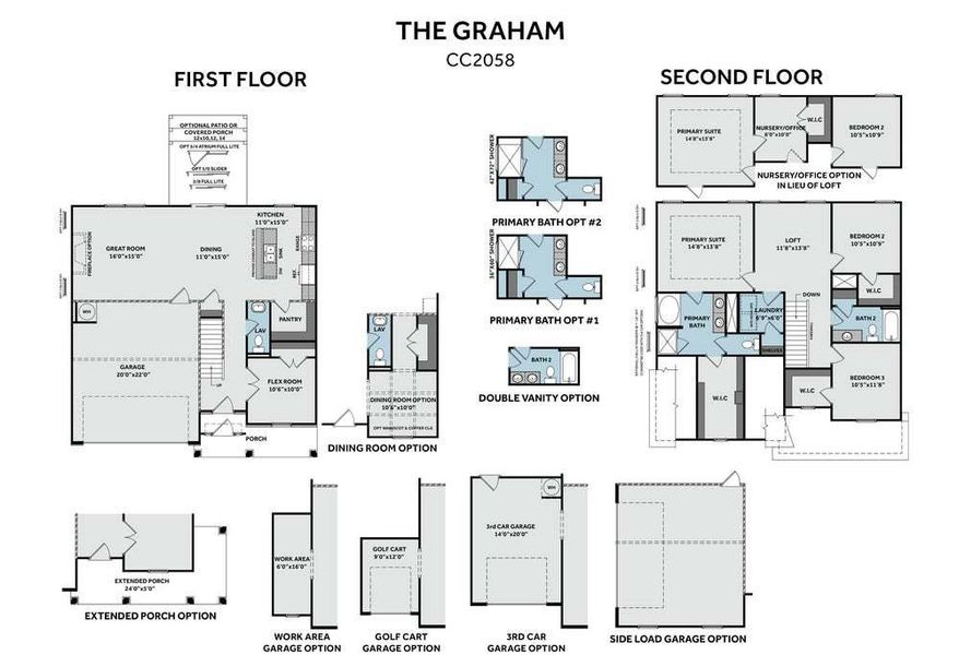 2D floor plan layout for the Graham by Caviness & Cates Communities in Bartlett Manor, Youngsville, NC (Image 5). 2D floor plan layout for the Graham by Caviness & Cates Communities in Bartlett Manor, Youngsville, NC (Image 5).