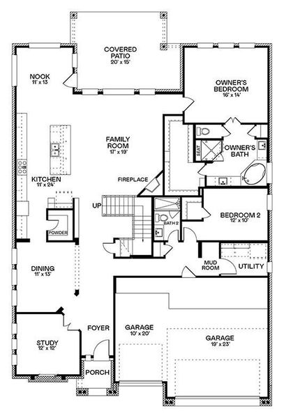 2D floor plan layout of this home in Bridgeland, Cypress, TX (Image 2). 2D floor plan layout of this home in Bridgeland, Cypress, TX (Image 2).