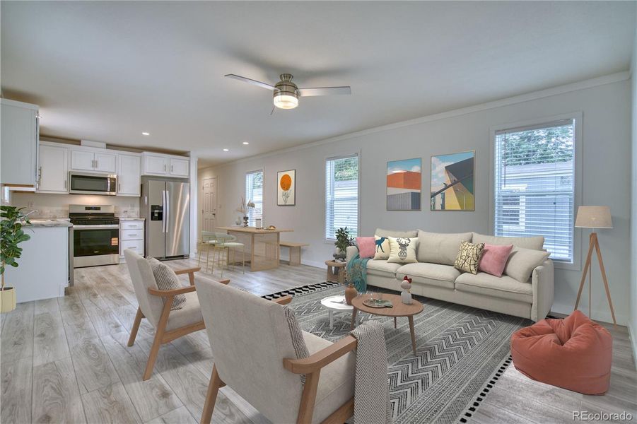Furnished interior view inside a new home in , Fort Collins (Image 6). Furnished interior view inside a new home in , Fort Collins (Image 6).