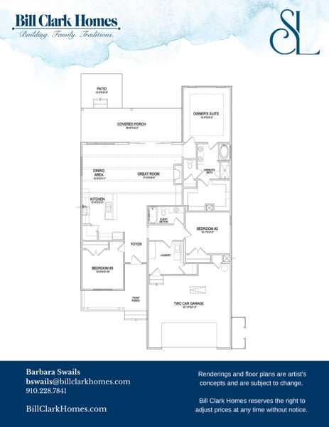 2D floor plan layout of this home in Sidbury Landing, Wilmington, NC (Image 2). 2D floor plan layout of this home in Sidbury Landing, Wilmington, NC (Image 2).