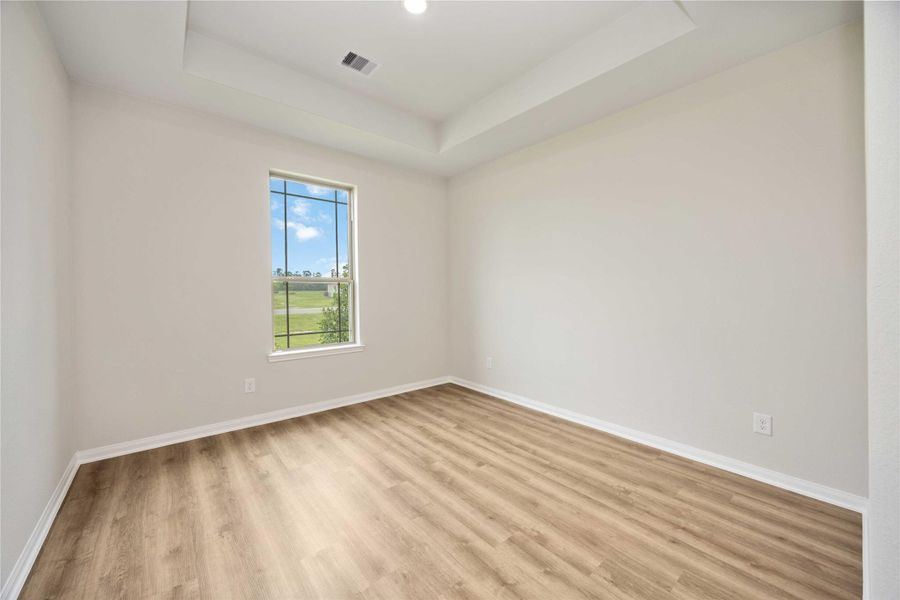 Vaulted ceilings throughout the bedrooms add a touch of elegance to the entire home. Vaulted ceilings throughout the bedrooms add a touch of elegance to the entire home.