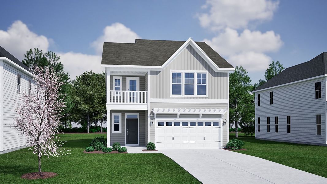 Representative exterior photo of a completed home built from the Dabney - Vanguard Collection by Mungo Homes in Porter Ridge, Elgin, SC (Image 14).