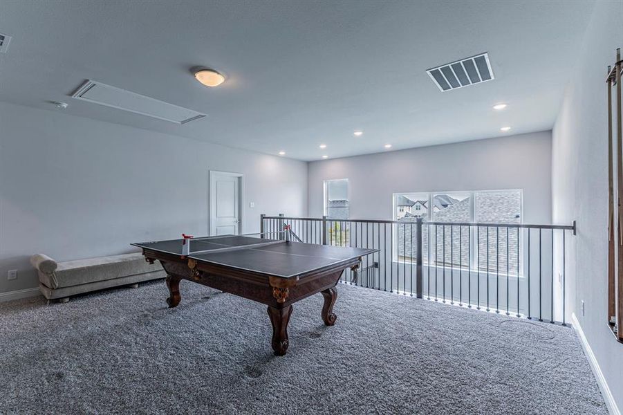 Playroom featuring carpet floors and recessed lighting Playroom featuring carpet floors and recessed lighting