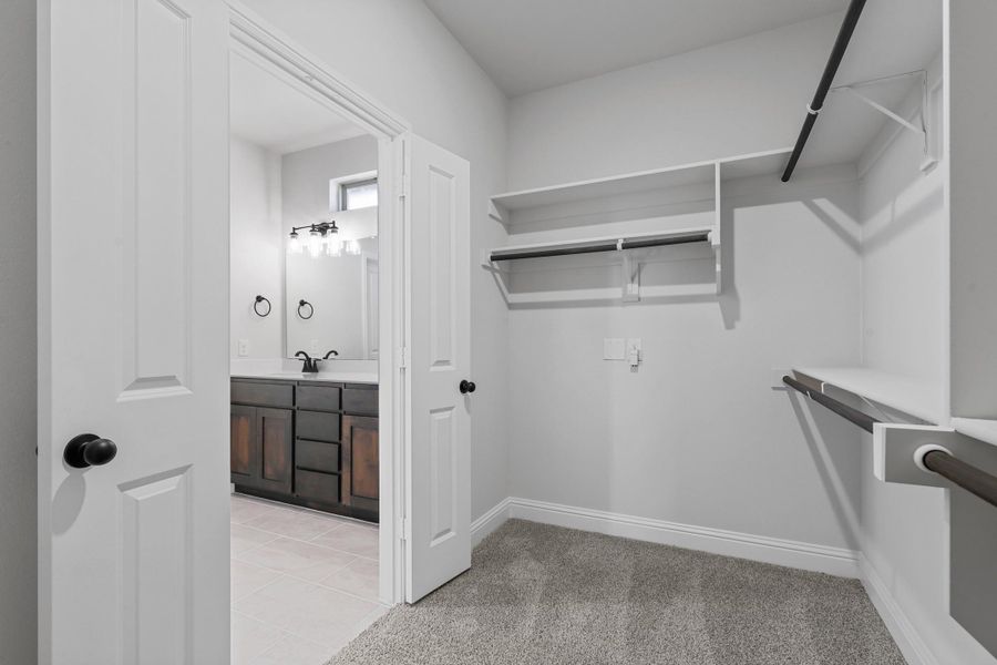 Primary Closet - Sample Picture of Same Floorplan - Elevation, Finishes and Availability could differ.