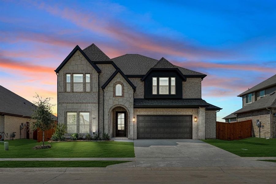 Front exterior of a new home in Timberbrook 3B-4A, Justin, TX, highlighting curb appeal (Image 24).