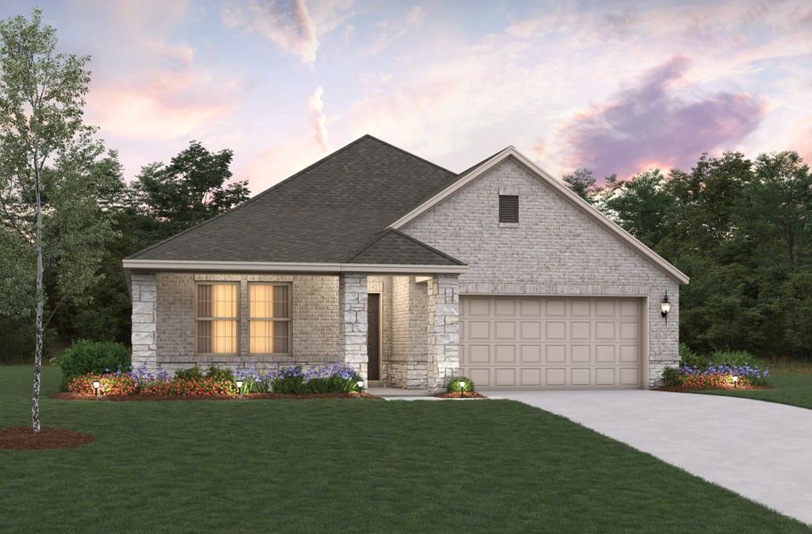 Representative exterior photo of a completed home built from the Carson by Beazer Homes in Valencia on the Lake, Little Elm, TX (Image 1). Representative exterior photo of a completed home built from the Carson by Beazer Homes in Valencia on the Lake, Little Elm, TX (Image 1).