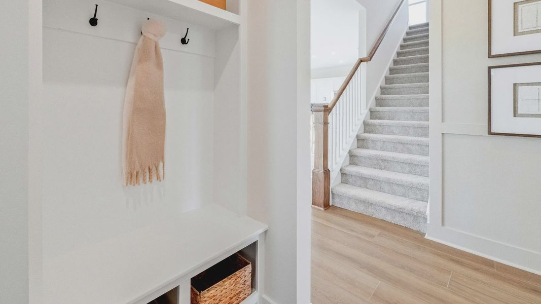 Drop-zone area with access to nearby staircase