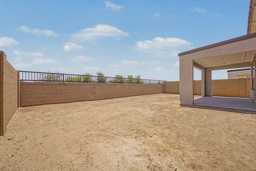 Exterior details and patio area of a home in Avanti at Granite Vista, Waddell (Image 23).