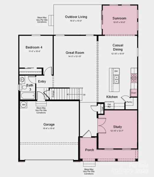 Additional Highlights Include: Gourmet kitchen, soaking tub and shower with ledge in primary bath, study in place of flex, and sunroom.