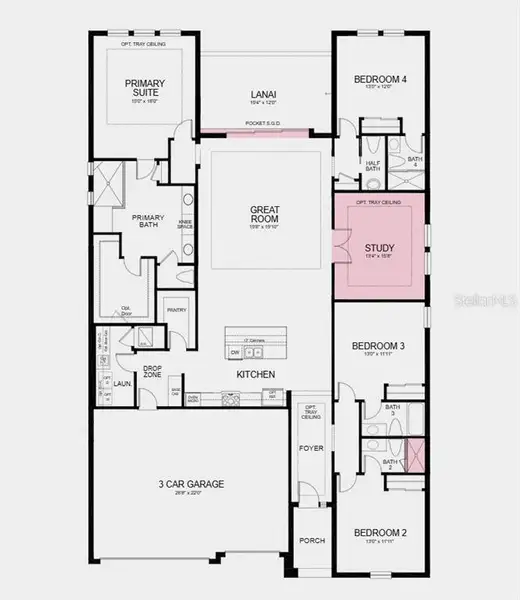 2D floor plan layout of this home in Victoria Lakes, Odessa, FL (Image 3).