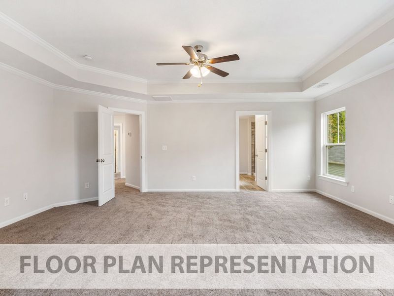 Primary Bedroom Secondary View Floor Plan Representation | The Kingsland II Plan by Ivey Homes Primary Bedroom Secondary View Floor Plan Representation | The Kingsland II Plan by Ivey Homes