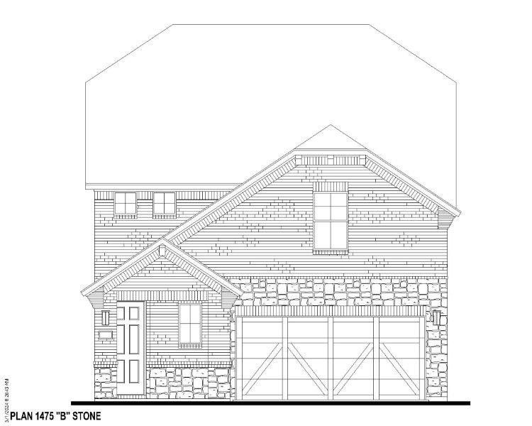 Plan 1475 Elevation B w/ Stone