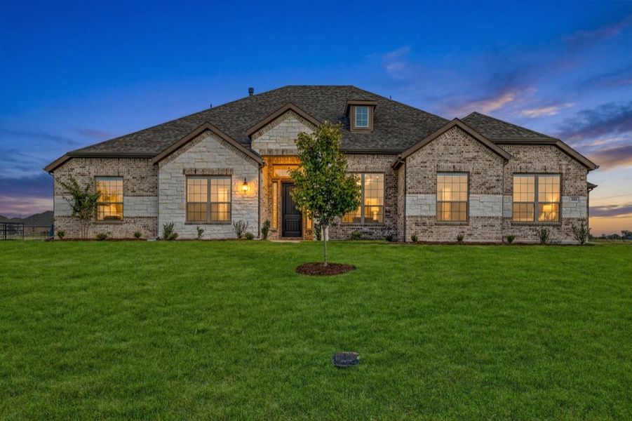Front exterior of a new home in Creekview Farms, Greenville, TX, highlighting curb appeal (Image 2). Front exterior of a new home in Creekview Farms, Greenville, TX, highlighting curb appeal (Image 2).