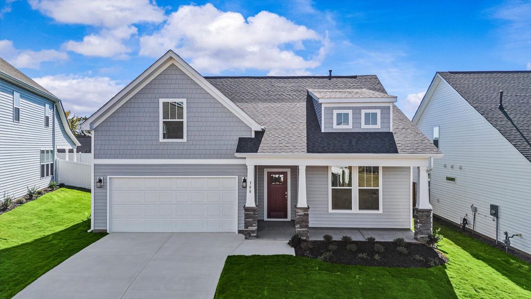 Elegant exterior with eye-catching curb appeal in a first-class DRB Homes community