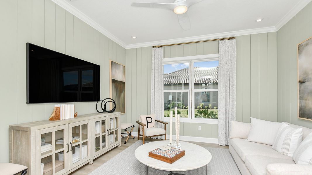 Representative furnished interior of a home built from the Pallazio by Taylor Morrison in Esplanade at Tradition, Port St. Lucie (Image 12).