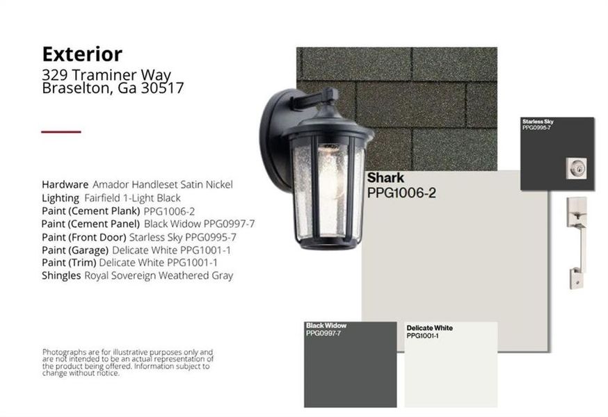 Sample of building materials used in homes in Crossvine Estates, Braselton (Image 3). Sample of building materials used in homes in Crossvine Estates, Braselton (Image 3).