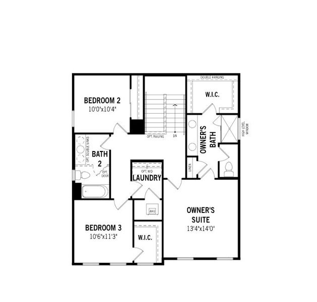 2D floor plan layout for the Grayton by Mattamy Homes in Meridian Parks, Orlando, FL (Image 3).