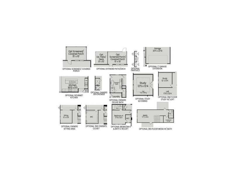 2D floor plan layout for the The Beech by Davidson Homes LLC in Sage on North Main, Wake Forest, NC (Image 27).