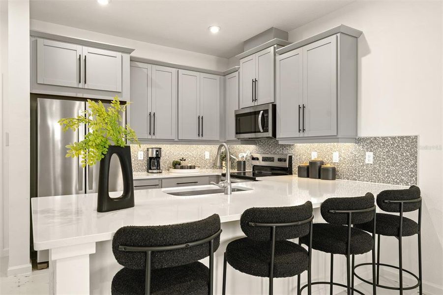 Furnished interior view inside a new home in Meridian Parks, Orlando (Image 10). Furnished interior view inside a new home in Meridian Parks, Orlando (Image 10).