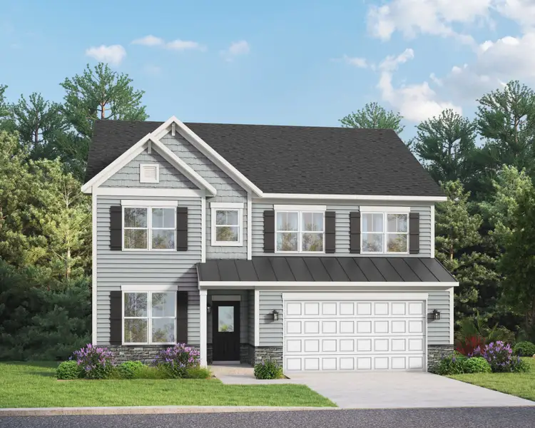 Representative exterior photo of a completed home built from the Wylie by Caruso Homes in Blue Run, Raleigh, NC (Image 25). Representative exterior photo of a completed home built from the Wylie by Caruso Homes in Blue Run, Raleigh, NC (Image 25).