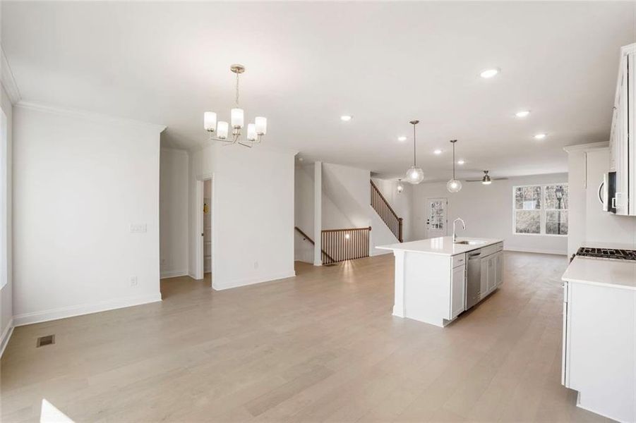 Furnished interior view inside a new home in , Sugar Hill (Image 14). Furnished interior view inside a new home in , Sugar Hill (Image 14).