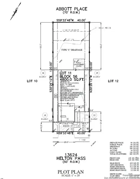 2D floor plan layout of this home in Abbott Place, St. Hedwig, TX (Image 3).