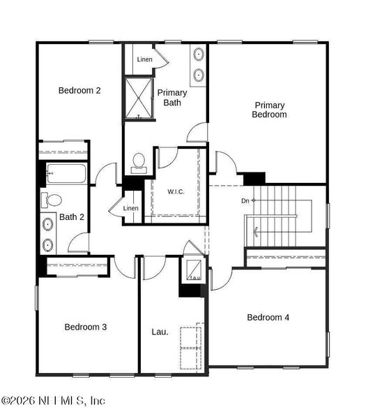 2D floor plan layout of this home in Panther Creek, Jacksonville, FL (Image 3).