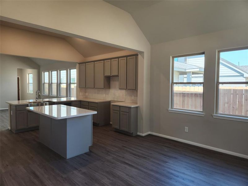 View of kitchen and dining area