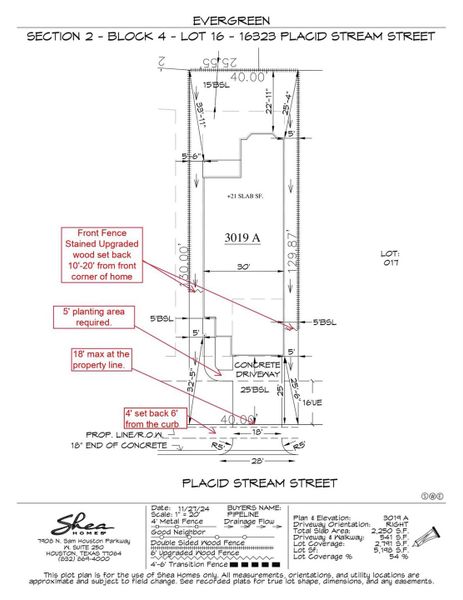 2D floor plan layout of this home in Evergreen 40', Conroe, TX (Image 5).