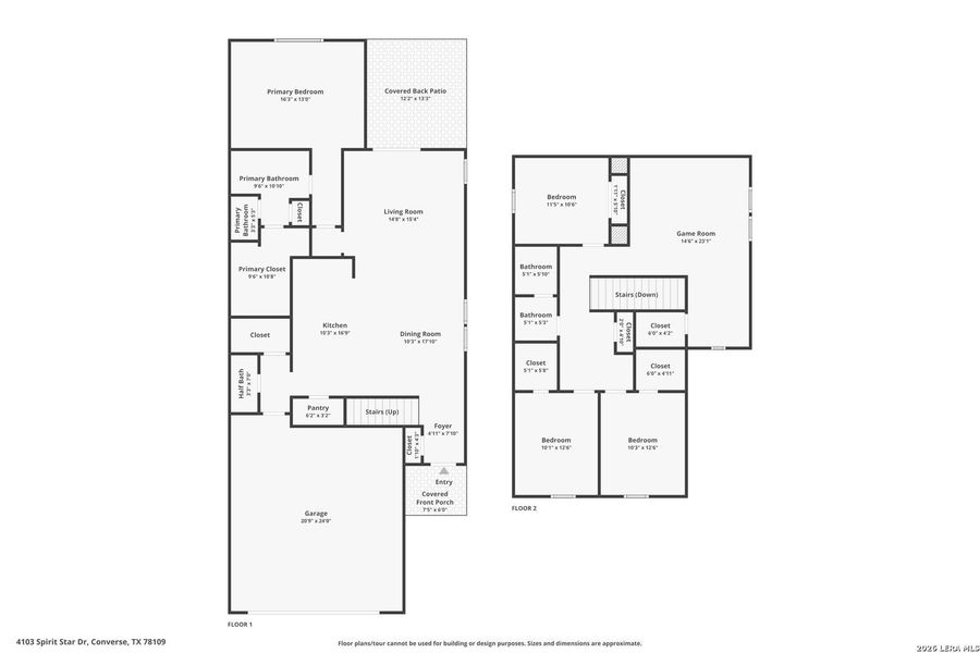 2D floor plan layout of this home in Millican Grove, Converse, TX (Image 7).